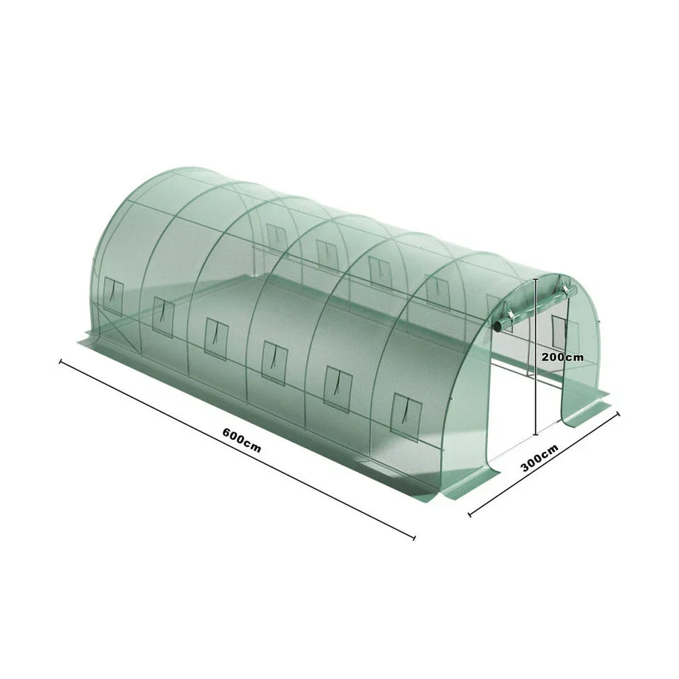 Walk-in Greenhouse Galvanised Frame Polly Tunnel Patio Garden Outdoor Polytunnel