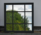 BLACK ENCHANTED WINDOW STYLE WALL MIRROR MANTEL HALLWAY SQUARE 61X61Cm