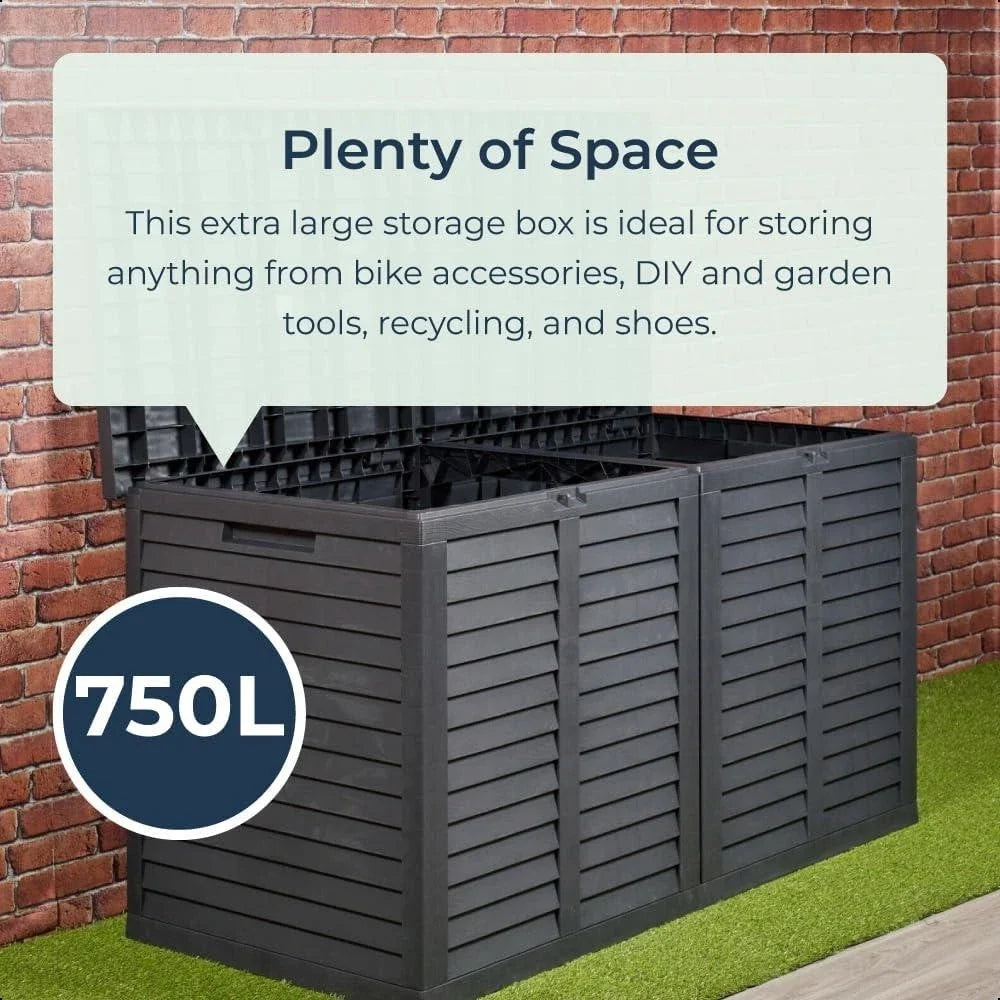 Large Outdoor Storage Box Garden Plastic Patio Container Chest 750L
