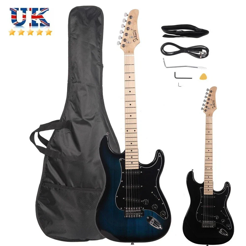 Glarry GST Electric Guitar W/ Pickguard 3 Single Pickup Bag Strap Wire Plectrum