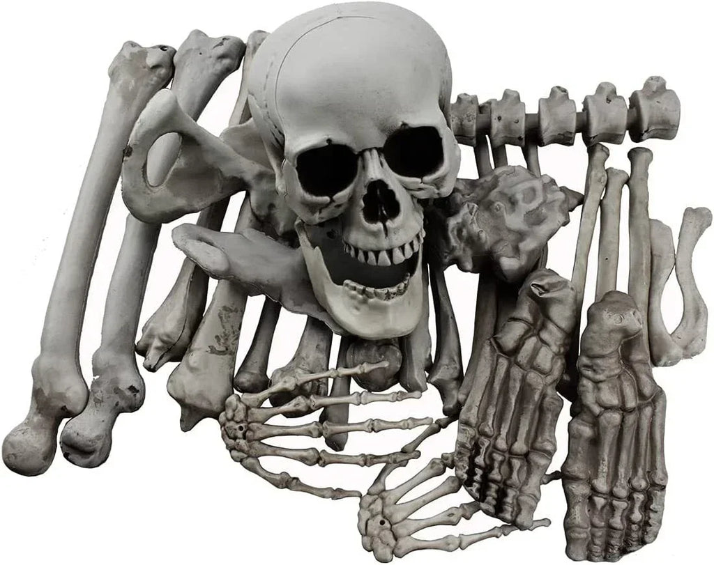 28PCS Bag of Bones Human Skull Skeleton Halloween Scary Pirate Party Decoration
