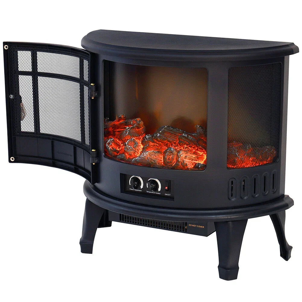 Electric Fireplace Log Burning Flame Effect Stove Fire Heater Thermal Wood