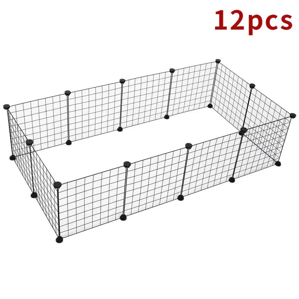 12 Panel Pet Playpen Metal Puppy Dog Small Animals Cage Run Fence Indoor Outdoor