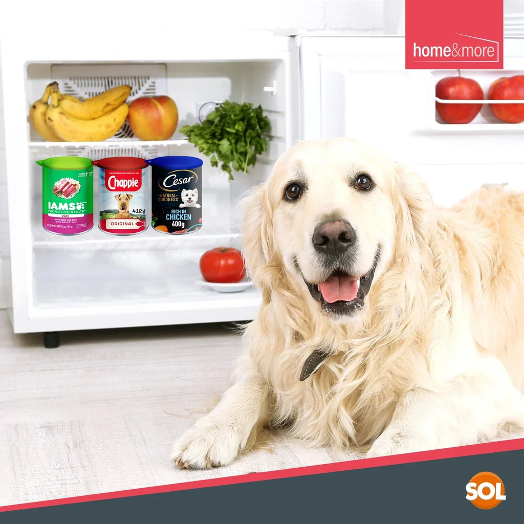 6 Plastic Can Lids Reusable Pet Food Caps Covers Dog Cat Tin Tops Fresh Storage