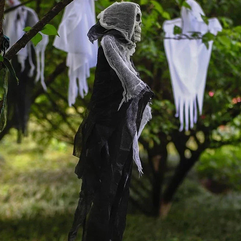 2PCS 80Cm Halloween Hanging Ghost Skeleton Decorations Prop Spooky Horror Scary