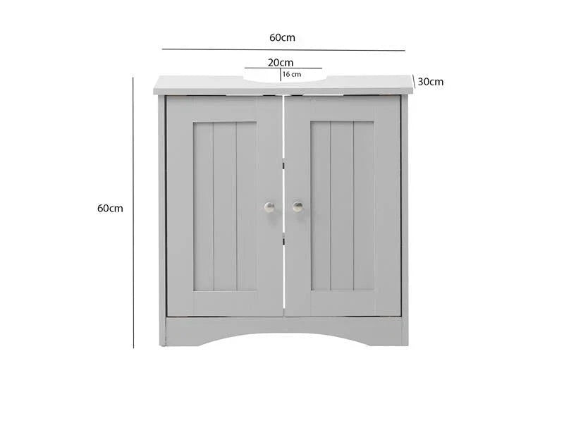 Grey Bathroom Under Sink Cabinet Basin Storage Cupboard Vanity Unit Furniture