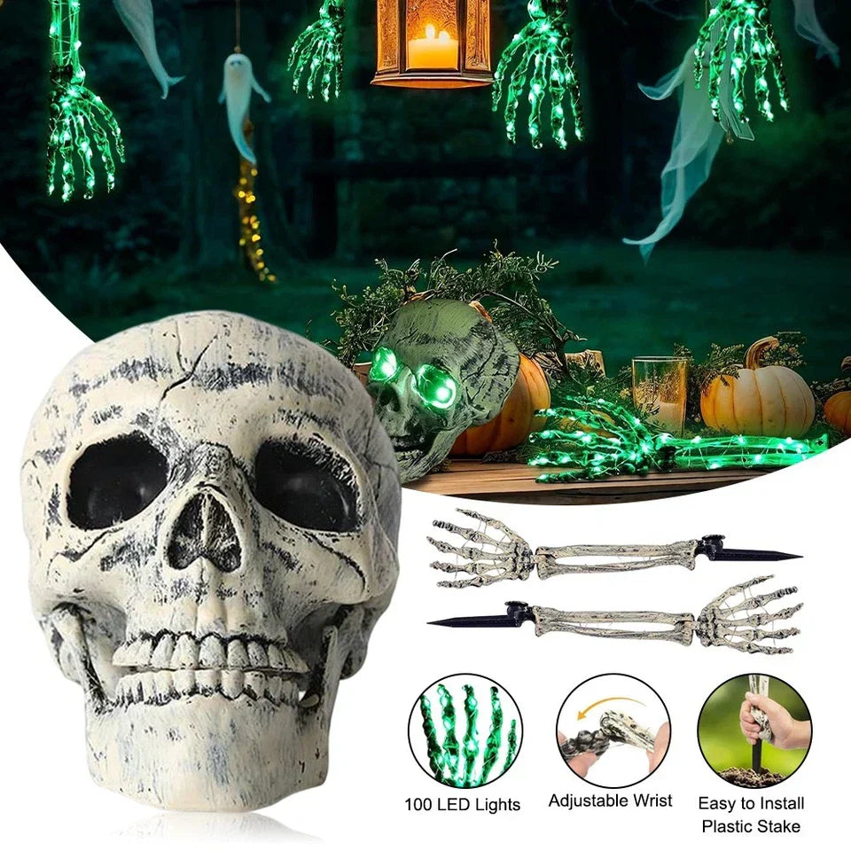 Large Ground Breaking Skeleton with Light Up Eyes Halloween Decoration Prop