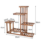 Wood Flower Display Plant Stand 5 Tier Corner Shelf Storage Rack Indoor Outdoor