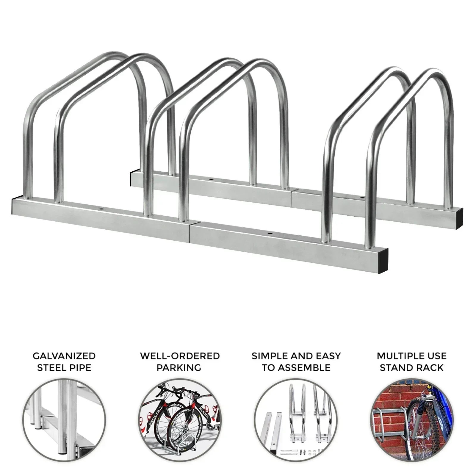BIKE STAND RACK FOR BICYCLE PARKING STAND FLOOR WALL MOUNT INDOOR OUTDOOR NEW