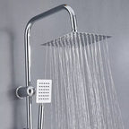 Shower Kit Twin Head 2 Mixer Shower Heads Rail Hose Riser Square Bathroom Set