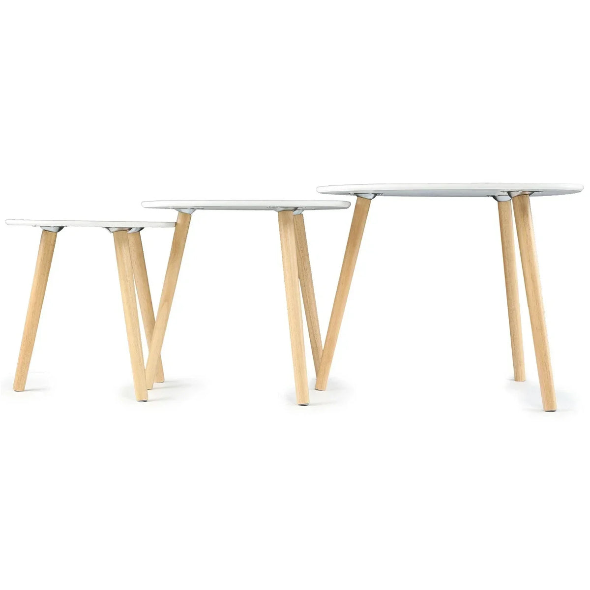 Scandinavian Nest of 3 Tables Coffee Side End Lamp Set Modern Furniture