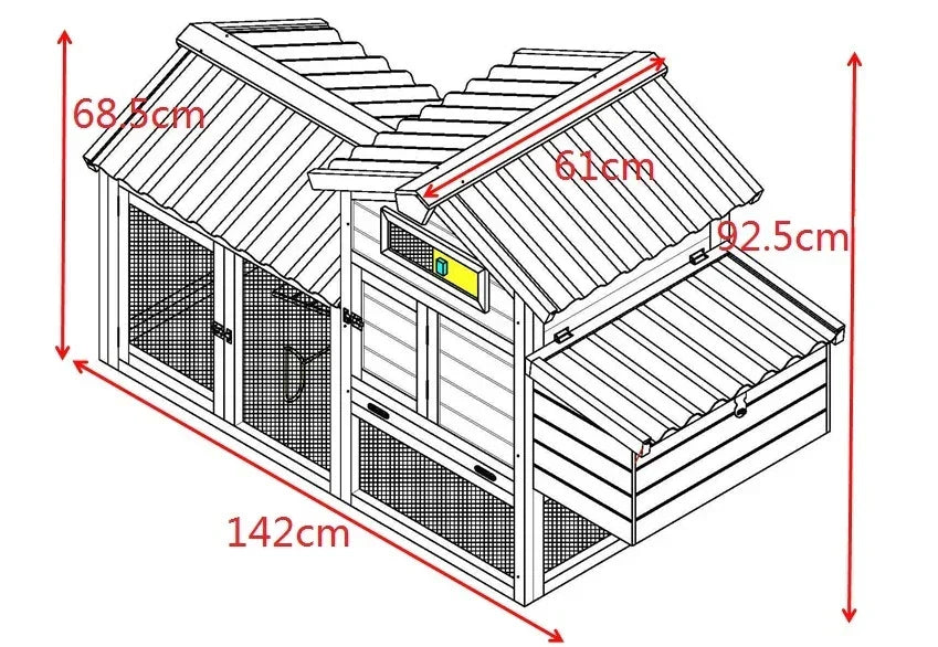 CHICKEN COOP RUN HEN HOUSE POULTRY ARK HOME NEST BOX COUP COOPS RABBIT HUTCH