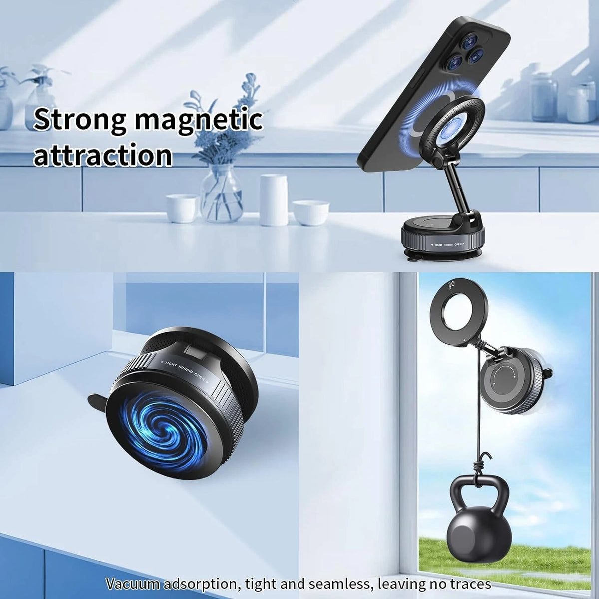 Thetree  360 Magnetic Car Phone Holder – Vacuum Adsorption Suction Cup Mount
