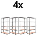 4x Metal 5 Tier Garage Shelves Shelving Unit Racking Storage 180 x 90 x 40cm