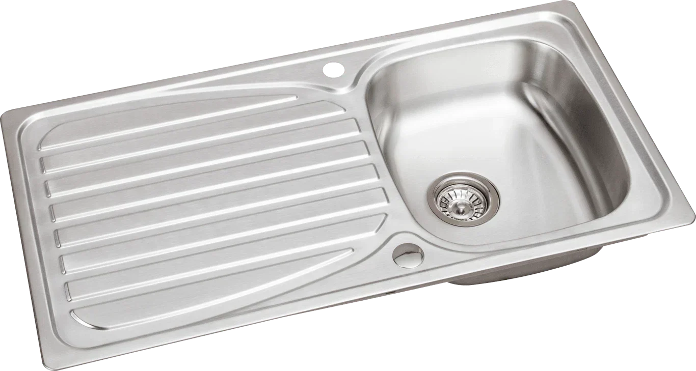 Stainless Steel Single Bowl Inset Kitchen Sink Left Hand Modern Drainer Wastes
