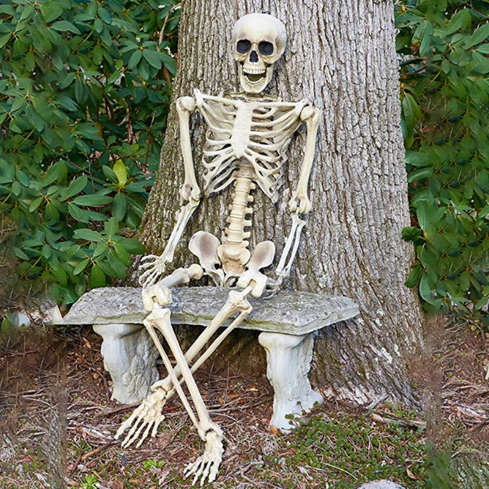 160CM Hanging Full Life Size Human Skeleton Model Halloween Party Prop Bar Decor