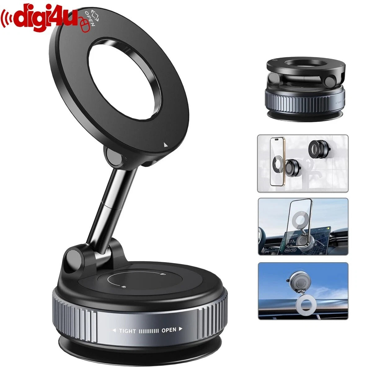 Thetree  360 Magnetic Car Phone Holder – Vacuum Adsorption Suction Cup Mount