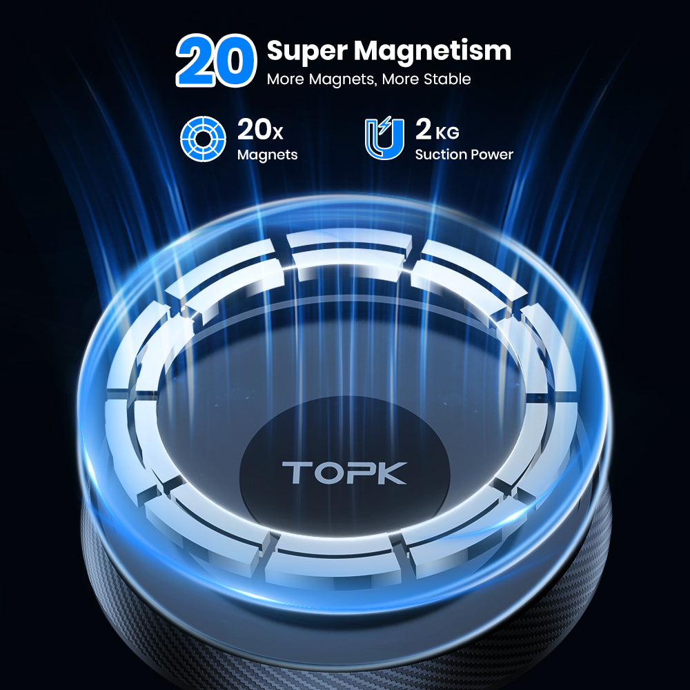 TOPK Magnetic Car Phone Holder for iPhone, Samsung & Xiaomi
