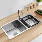 Double Bowl Stain less Steel Drop in Kitchen Sink Dish Washer Vegetable Sink