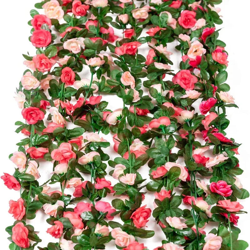 6pcs pink 48 FT Flower Garland Fake Rose Vine Artificial Flowers Hanging decor