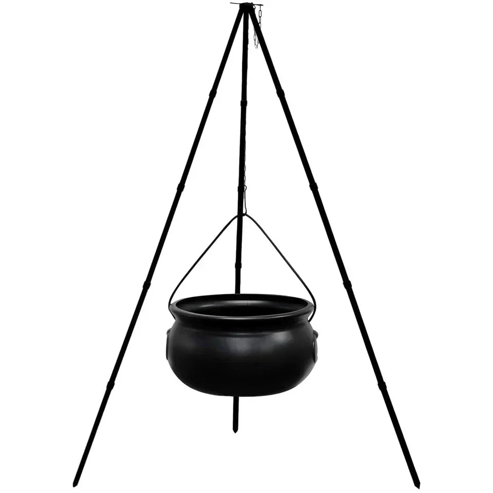 Halloween Decor Outdoor Large Witches Cauldron on Tripod with Light Yard Decor