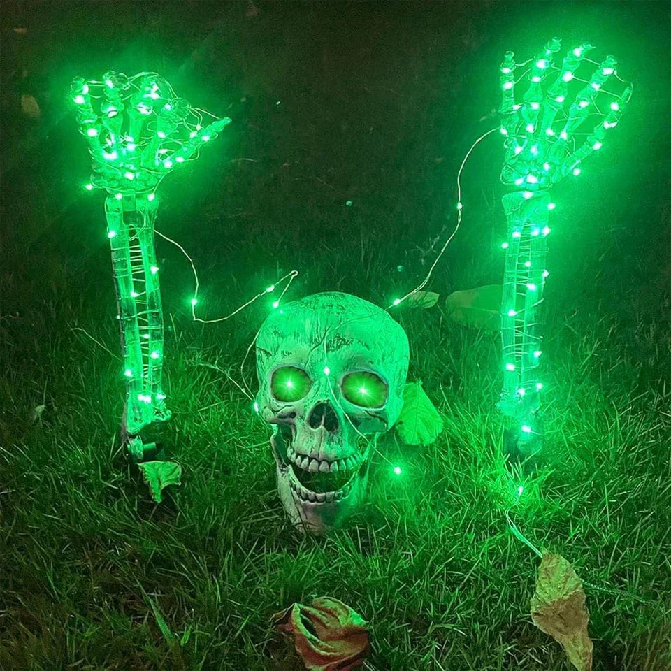 Large Ground Breaking Skeleton with Light Up Eyes Halloween Decoration Prop