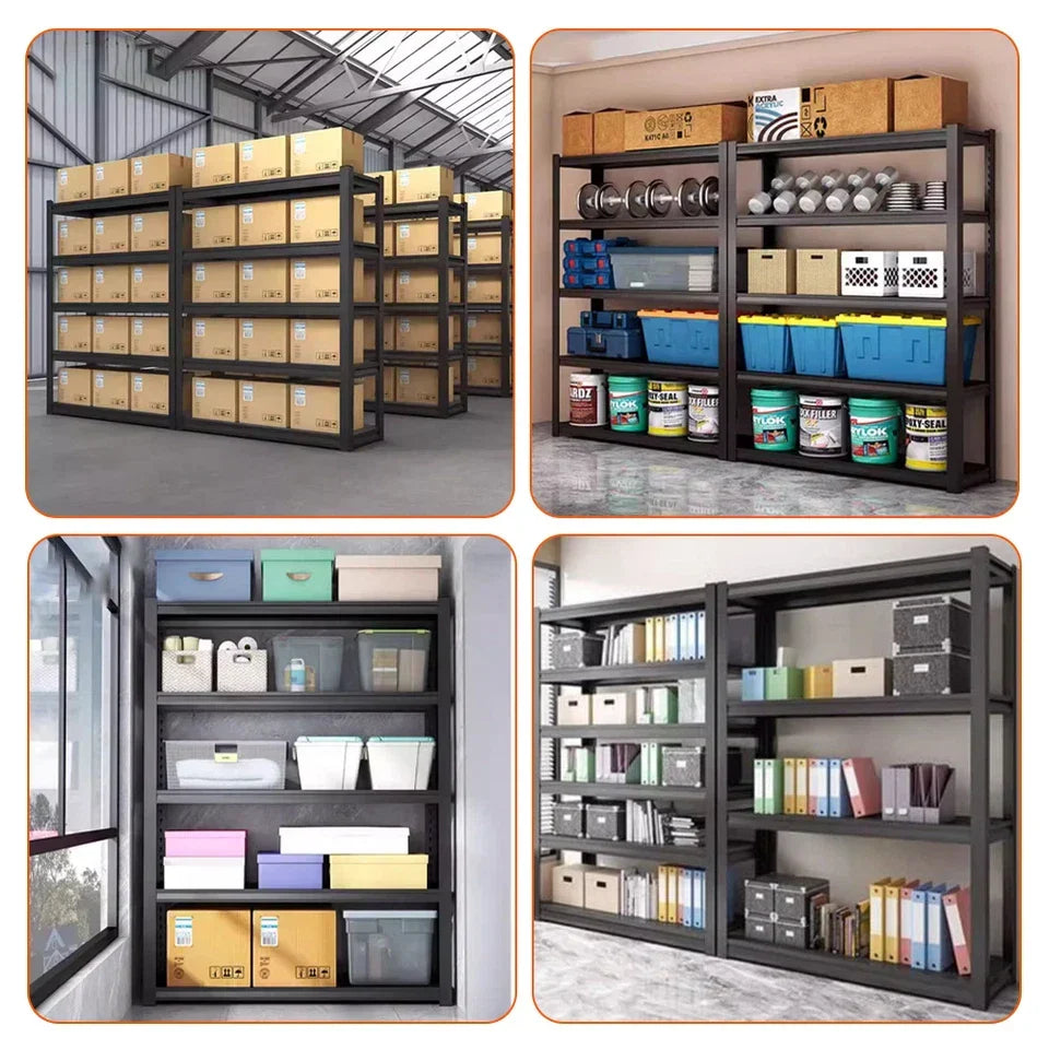 5 Tier Boltless Garage Storage Shelving Steel Racking Galvanised 198x100x50cm UK