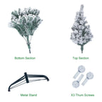 5/6FT Snow Flocked Christmas Tree Bushy Branch Xmas Home Decoration In&Outdoor