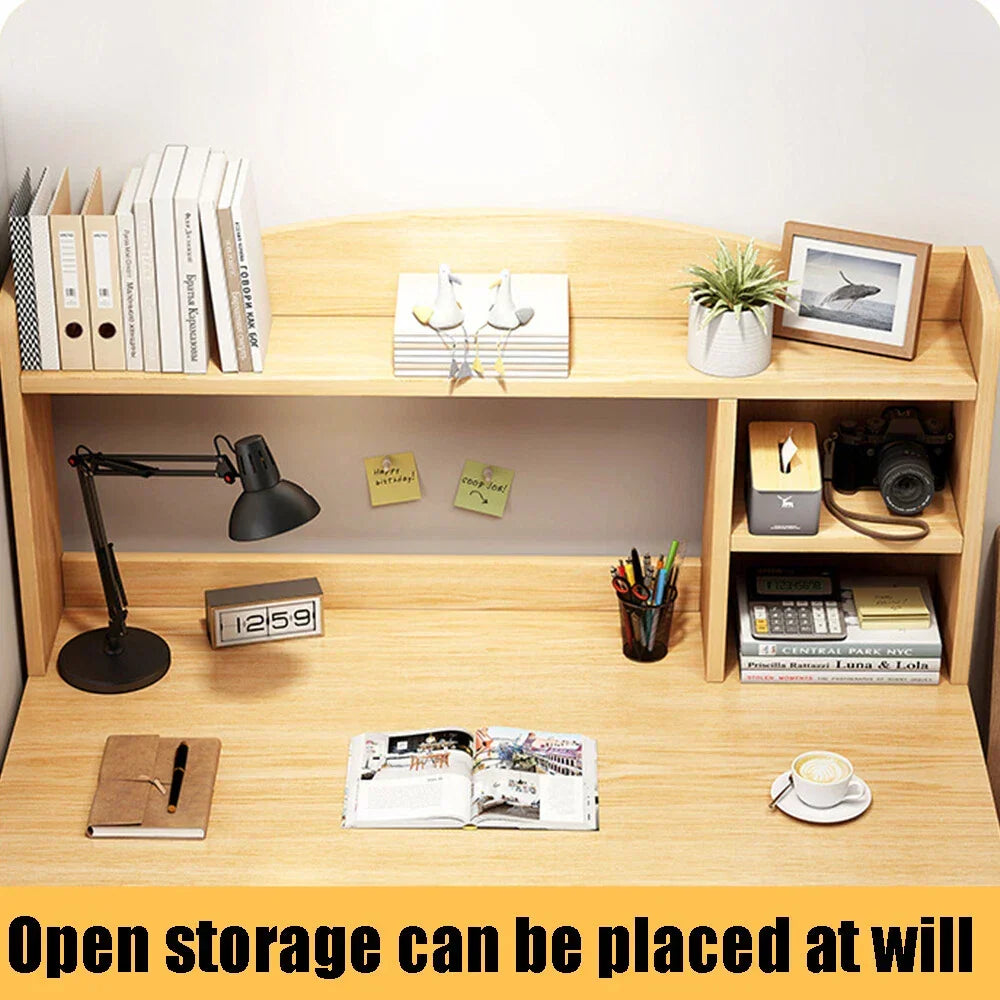 Computer Desk Study Table Writing Shelves Home Office Wooden Workstation Laptop