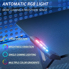 Gaming Desk LED RGB Computer Table Workstation w/ Cup Holder & Headphone Hook