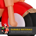 5.5ft Inflatable Santa Claus Riding Motorcycle Christmas Decoration w/ LED Light