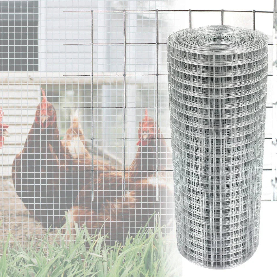 Galvanised Welded Wire Mesh 1"x1" Fence Aviary Rabbit Hutch Chicken Run Coop Pet