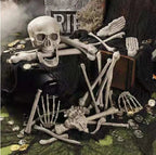 28PCS Bag of Bones Human Skull Skeleton Halloween Scary Pirate Party Decoration