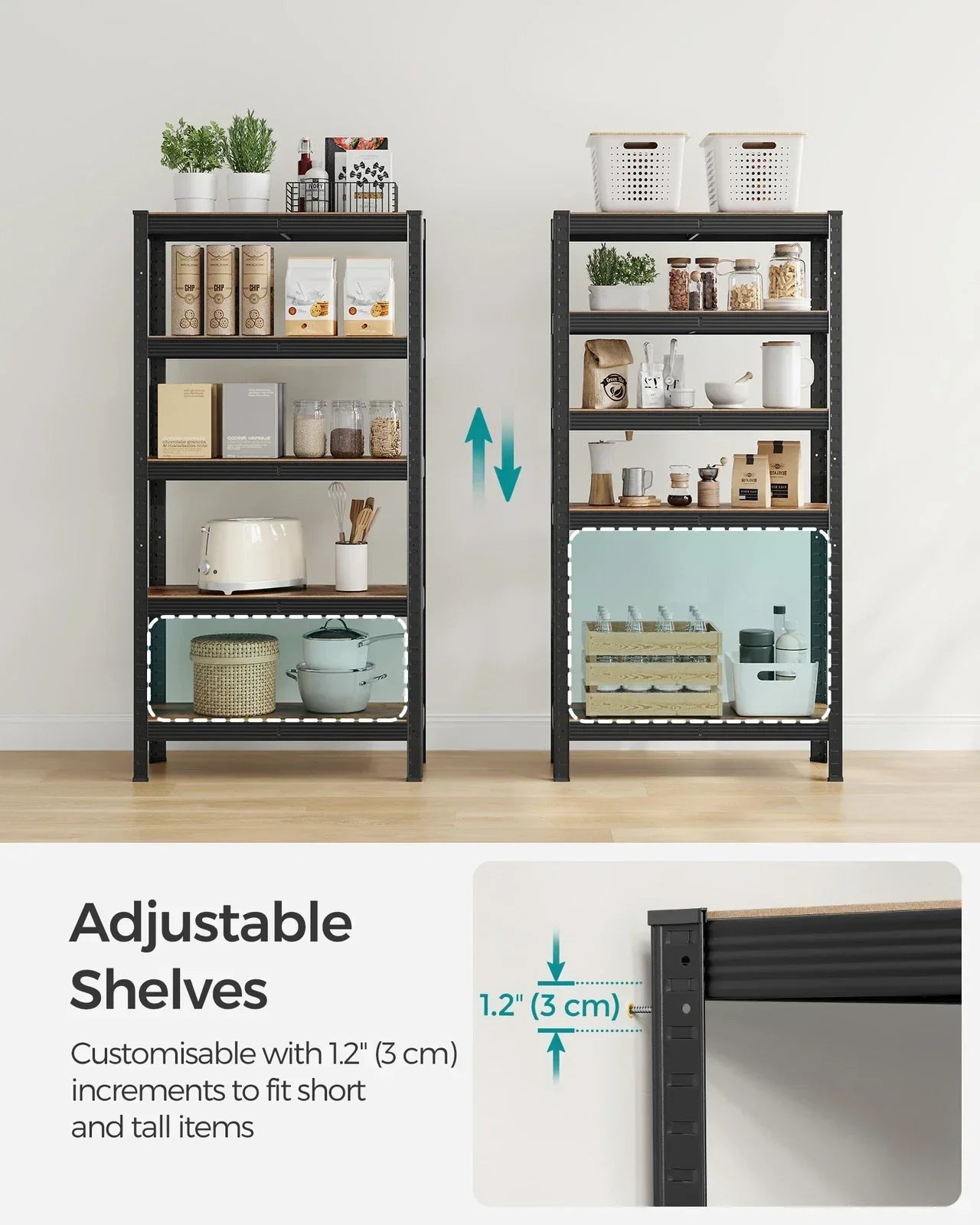 Large Heavy Duty Industrial Shelving Unit 650kg Load Capacity Adjustable Shelves