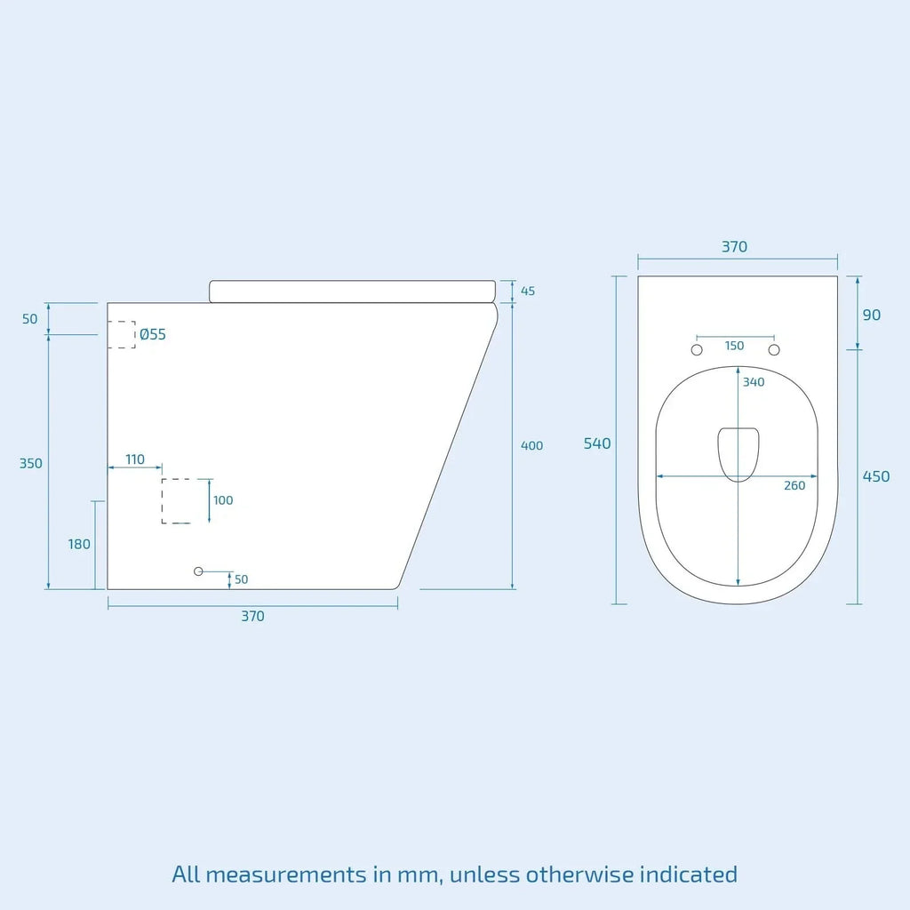 Debra 2 in 1 Compact Basin and BTW Rimless Toilet Combo Space Save Cloakroom