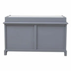 Large Shoe Storage Bench with Seat Cushion And 2 Rattan Basket Organiser Hallway