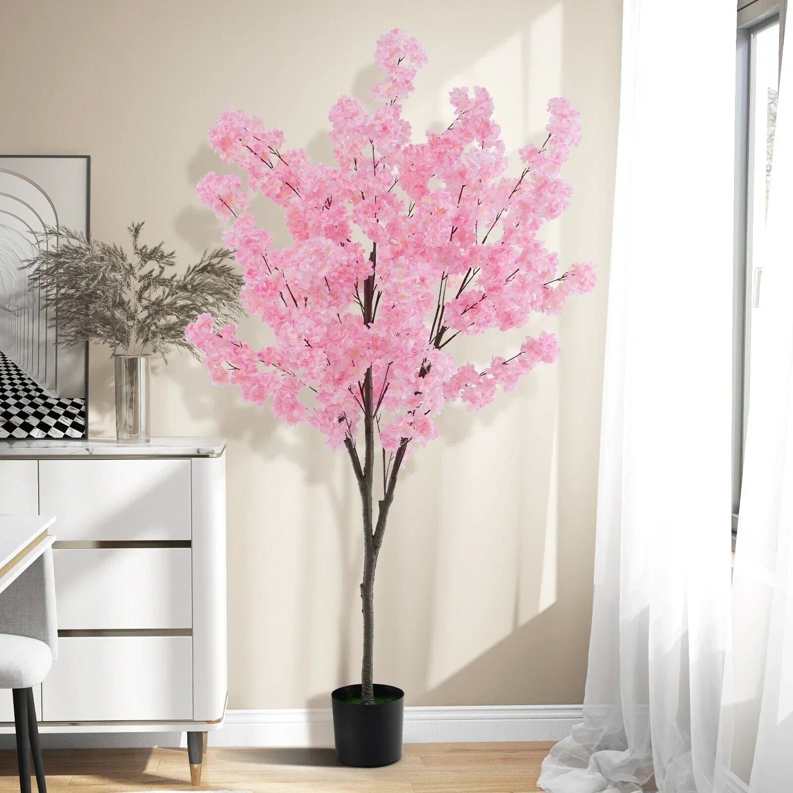 190cm Tall Artificial Cherry Blossom Tree Faux Floral Plant 1170 Flowers