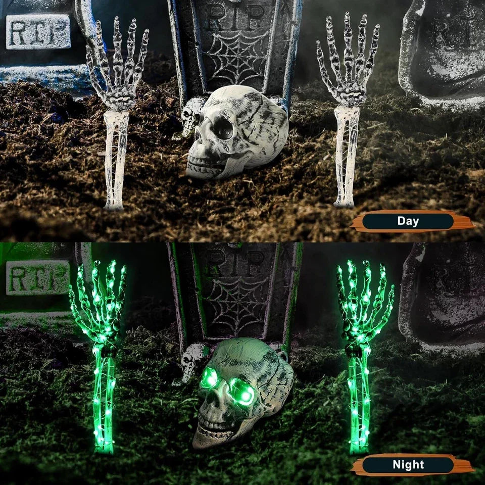 Large Ground Breaking Skeleton with Light Up Eyes Halloween Decoration Prop