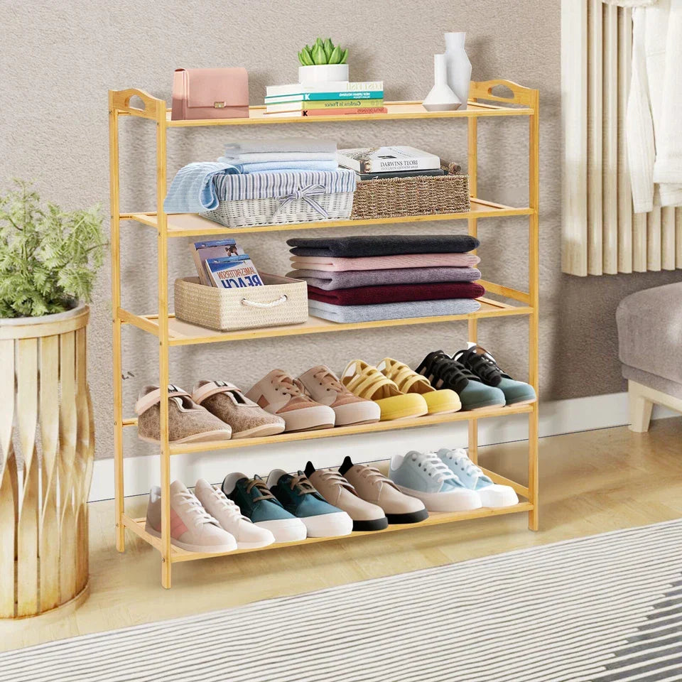 5 TIERS BAMBOO SHOE RACK