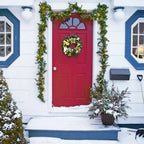 16FT Christmas Garland with LED Lights Pre Lit Stairs Home Fireplace Bushy Pine