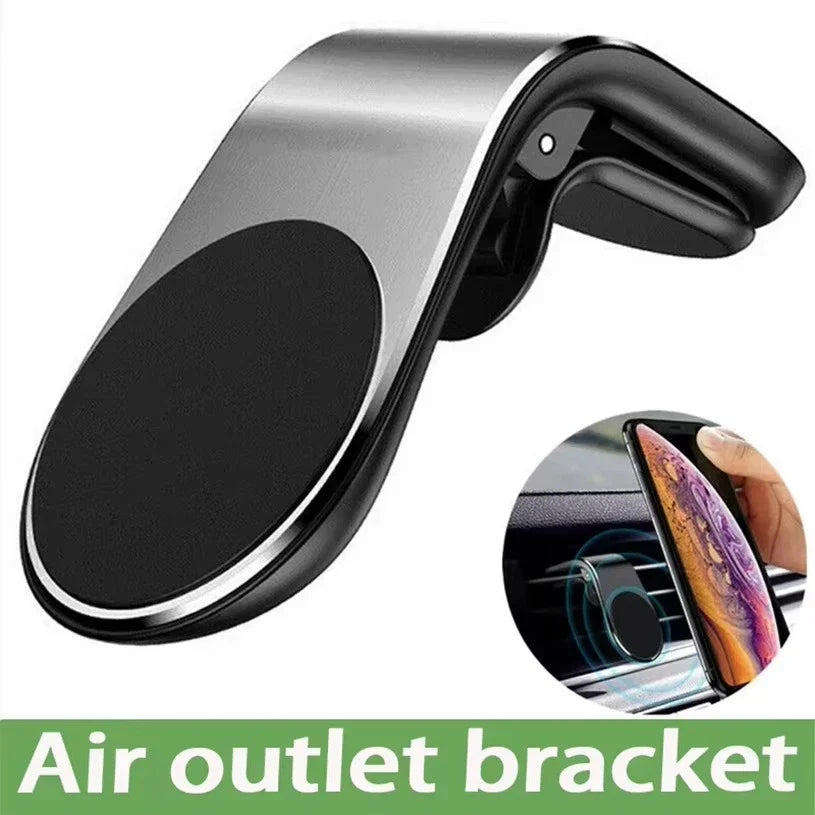 L Clip Magnetic In Car Phone Holder for Air Vent Mount Bracket Stand