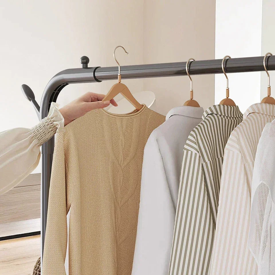 Heavy Duty Metal Clothes Rack Single Rail Garment Dress Indoor