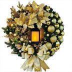 30cm Christmas Wreath Decor Artificial Bowknot Garland for Home Front Door Xmas