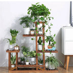 Wood Flower Display Plant Stand 5 Tier Corner Shelf Storage Rack Indoor Outdoor