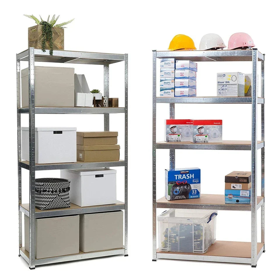 4x Metal 5 Tier Garage Shelves Shelving Unit Racking Storage 180 x 90 x 40cm