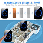 Wireless Doorbell Waterproof Range Door Bells Kit Cordless Plug-in Home Office