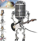 Retro Microphone Robot Desk Lamp LED Table Light Steampunk Ornament Decor Gifts
