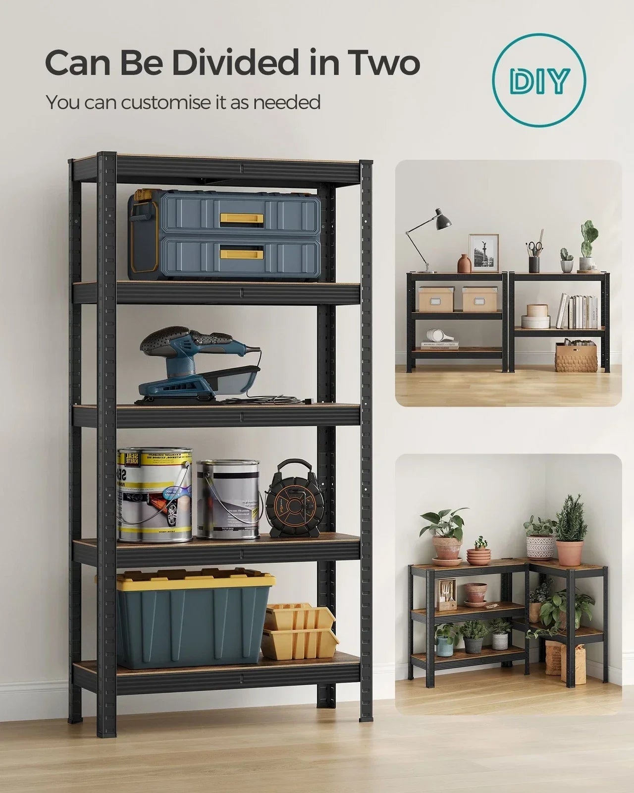 Large Heavy Duty Industrial Shelving Unit 650kg Load Capacity Adjustable Shelves