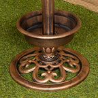 110cm Bronze Effect Resin Garden Bird Bath & Table with Solar Light