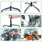 5/6FT Snow Flocked Christmas Tree Bushy Branch Xmas Home Decoration In&Outdoor